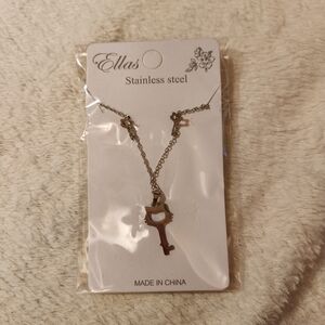 Ellas Stainless Steel Key Pendant Necklace Set